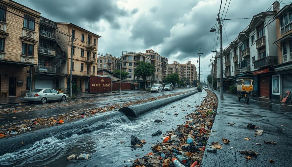 falta de manutenção nos sistemas de drenagem