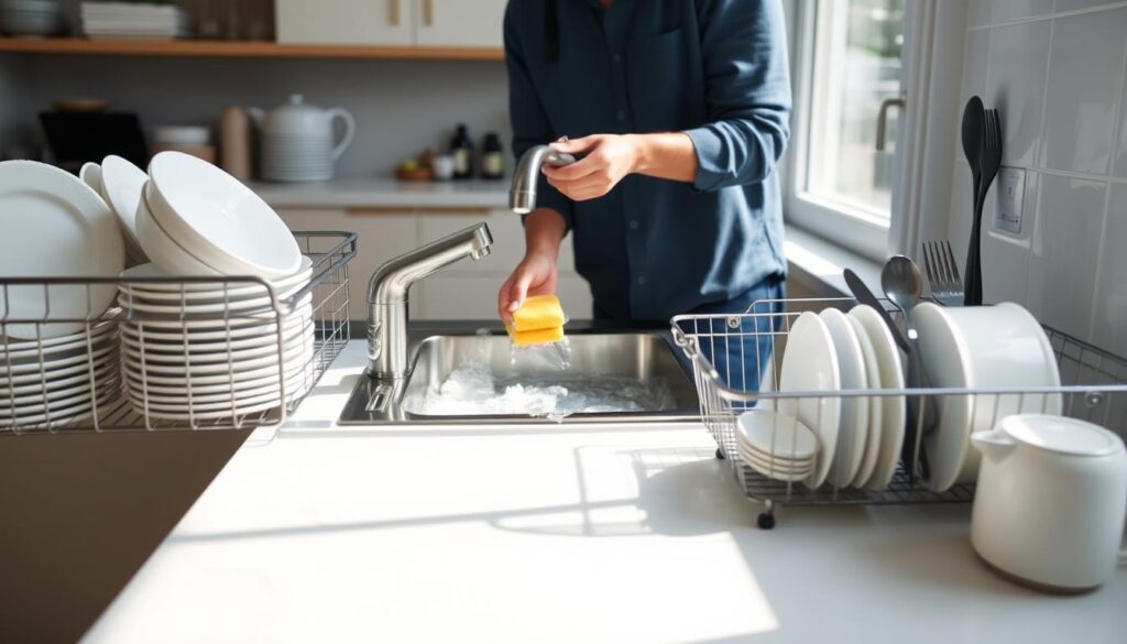 lavar louças corretamente